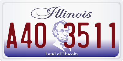 IL license plate A403511