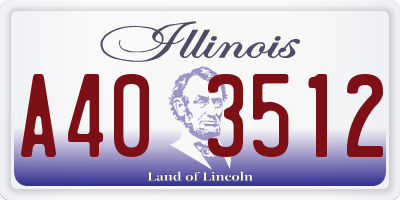 IL license plate A403512