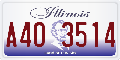 IL license plate A403514
