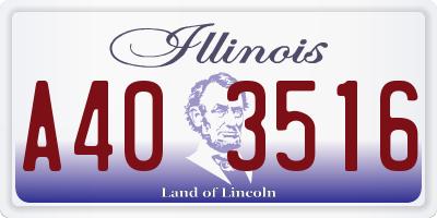 IL license plate A403516