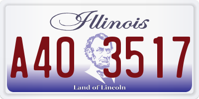 IL license plate A403517