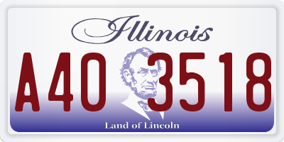 IL license plate A403518
