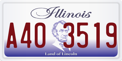 IL license plate A403519