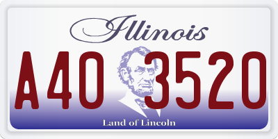 IL license plate A403520