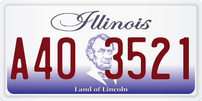 IL license plate A403521