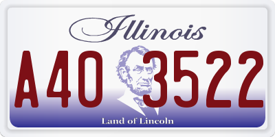 IL license plate A403522