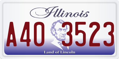 IL license plate A403523