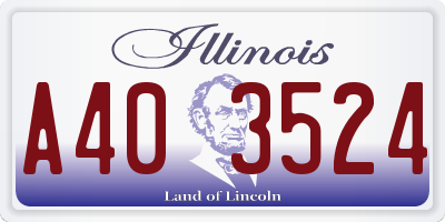 IL license plate A403524