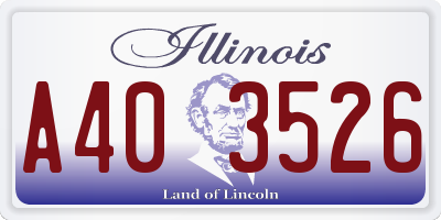 IL license plate A403526