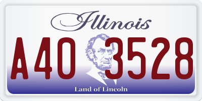 IL license plate A403528