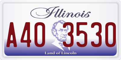 IL license plate A403530