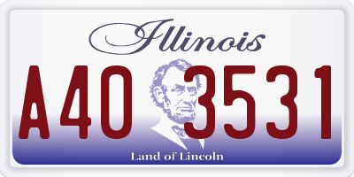 IL license plate A403531