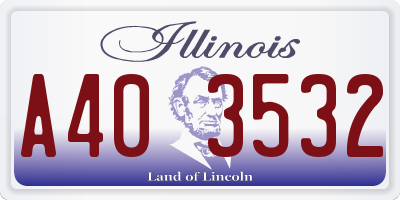 IL license plate A403532