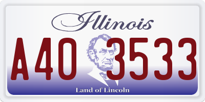 IL license plate A403533