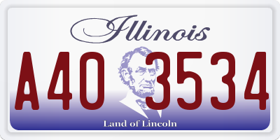 IL license plate A403534