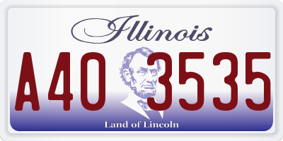 IL license plate A403535