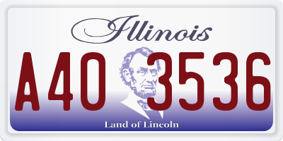 IL license plate A403536