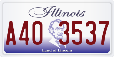 IL license plate A403537