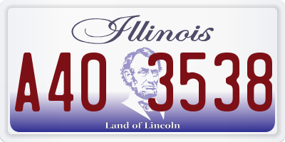 IL license plate A403538