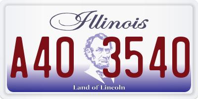 IL license plate A403540