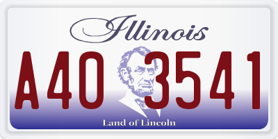 IL license plate A403541
