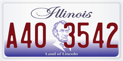IL license plate A403542