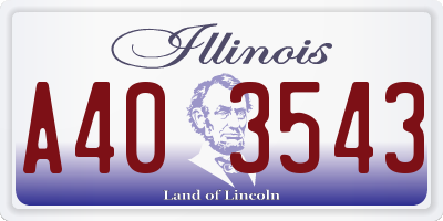 IL license plate A403543