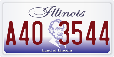 IL license plate A403544