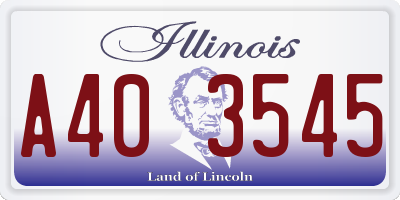 IL license plate A403545