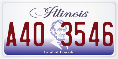 IL license plate A403546