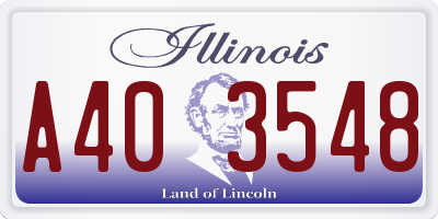 IL license plate A403548