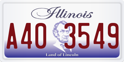 IL license plate A403549