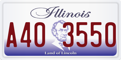 IL license plate A403550