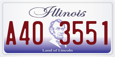 IL license plate A403551