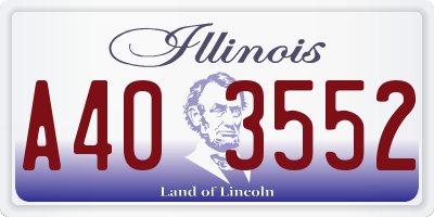 IL license plate A403552