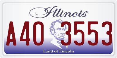 IL license plate A403553