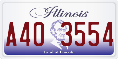 IL license plate A403554