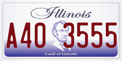 IL license plate A403555