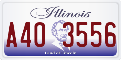IL license plate A403556