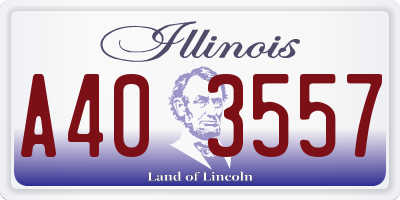 IL license plate A403557