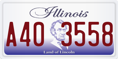 IL license plate A403558