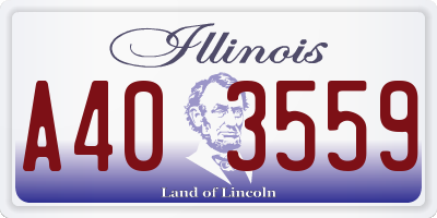 IL license plate A403559
