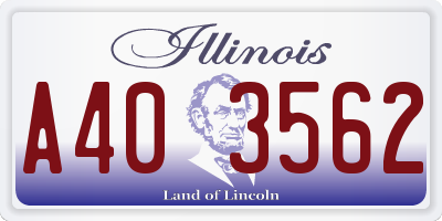 IL license plate A403562