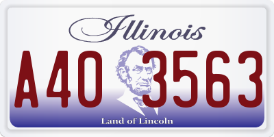IL license plate A403563