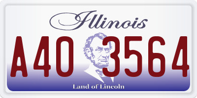 IL license plate A403564