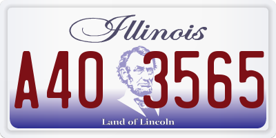 IL license plate A403565