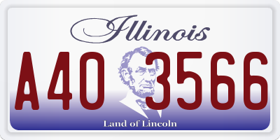 IL license plate A403566
