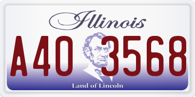 IL license plate A403568