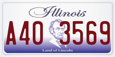 IL license plate A403569