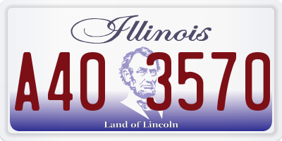 IL license plate A403570